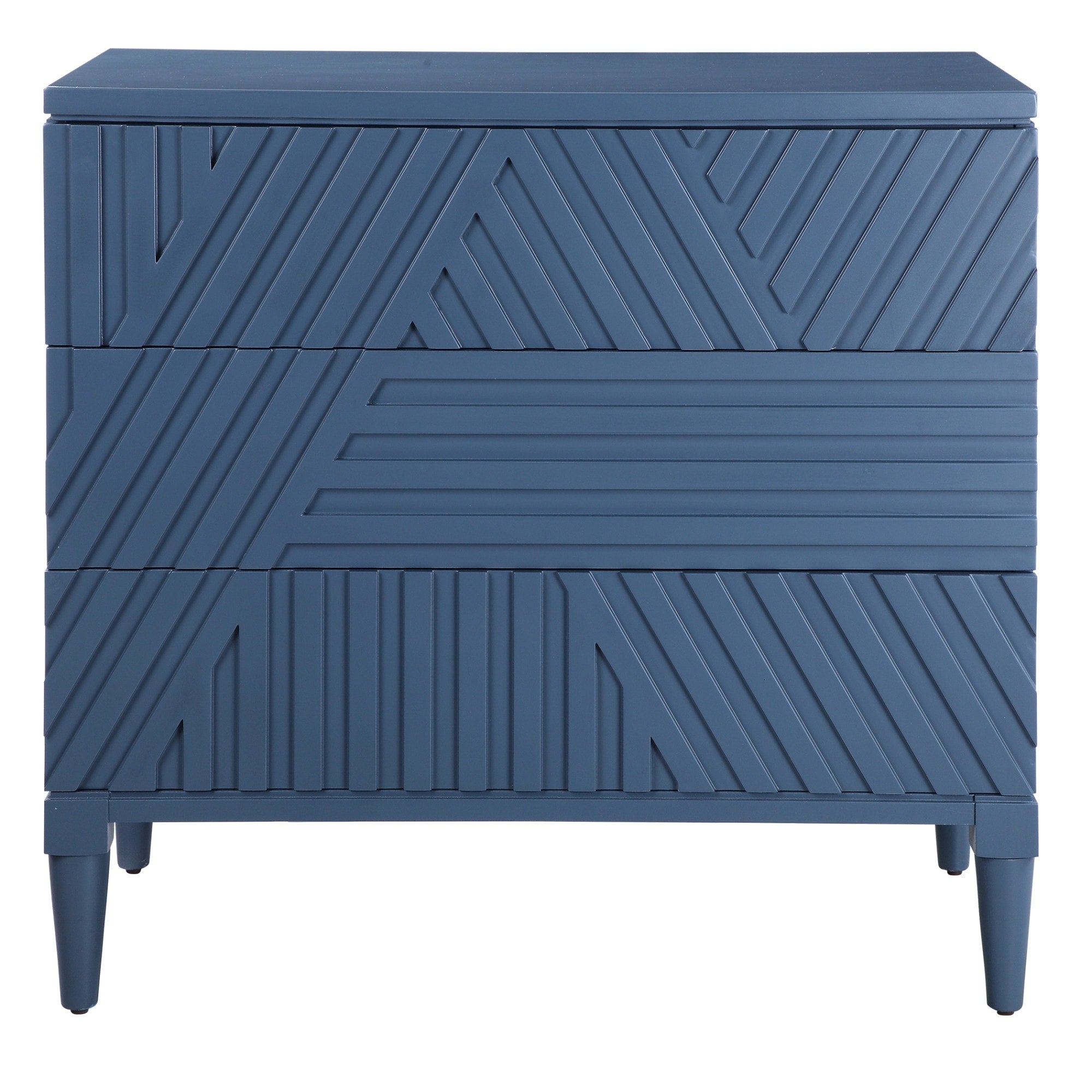 Uttermost 25383 Colby 36 Wide 3 Drawer Rubberwood Dresser Deep Sea Blue