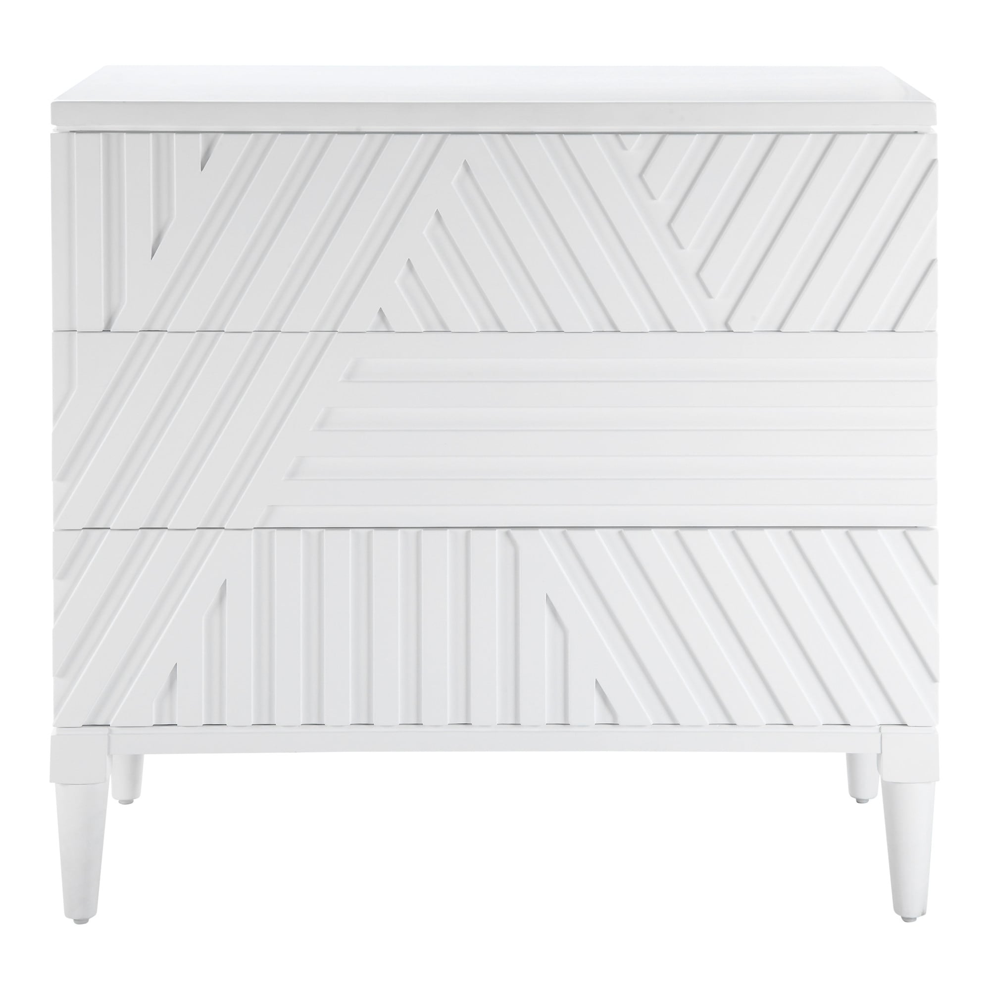 Uttermost 25382 Colby 36 Wide 3 Drawer Rubberwood Dresser Crisp White
