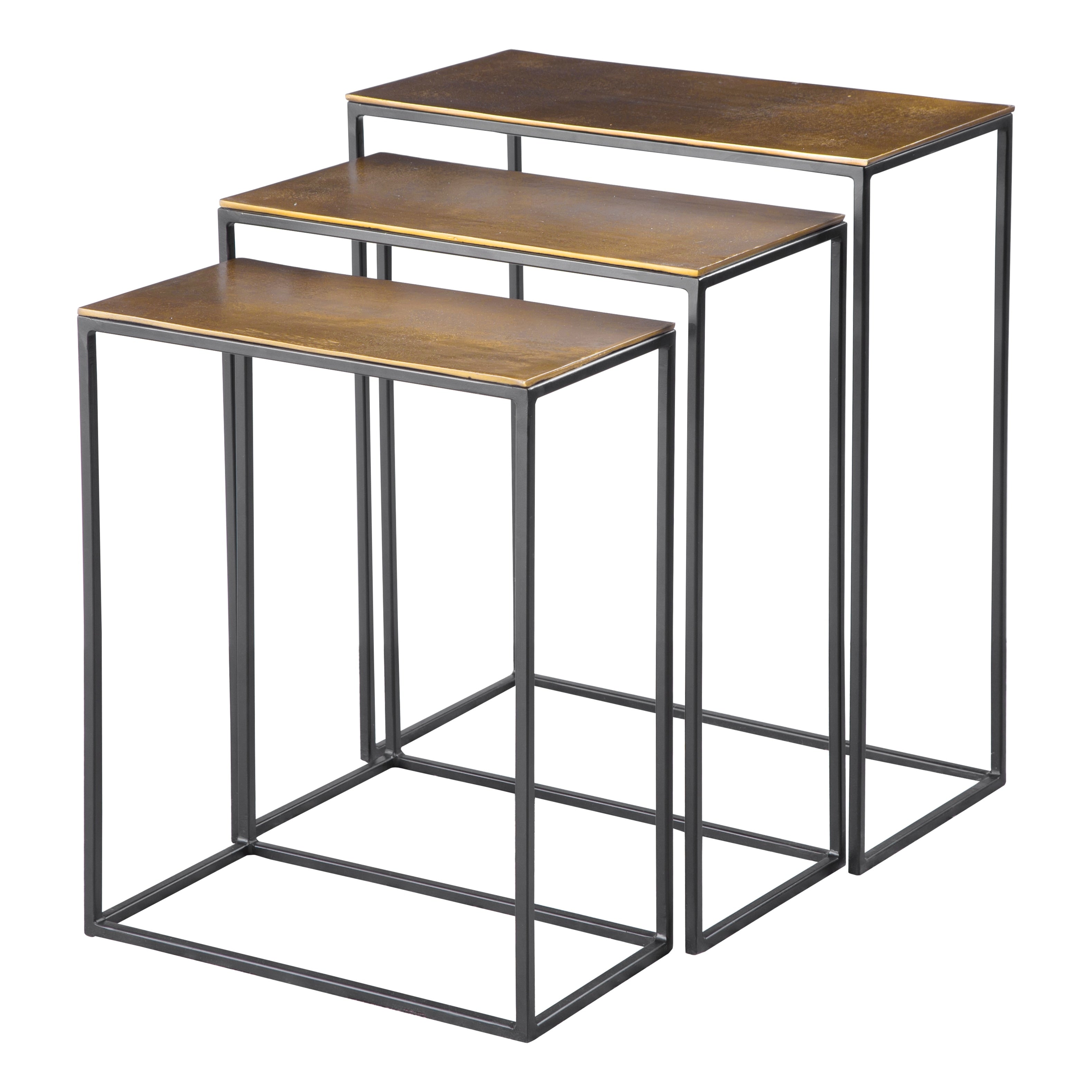 Uttermost Coreene Antique Gold Nesting Tables Set Of 3
