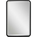 Uttermost 09573 Croften 30 1 4 X 20 1 4 Rectangular Beveled Iron Framed Wall Mounted Bathroom Mirror Matte Black