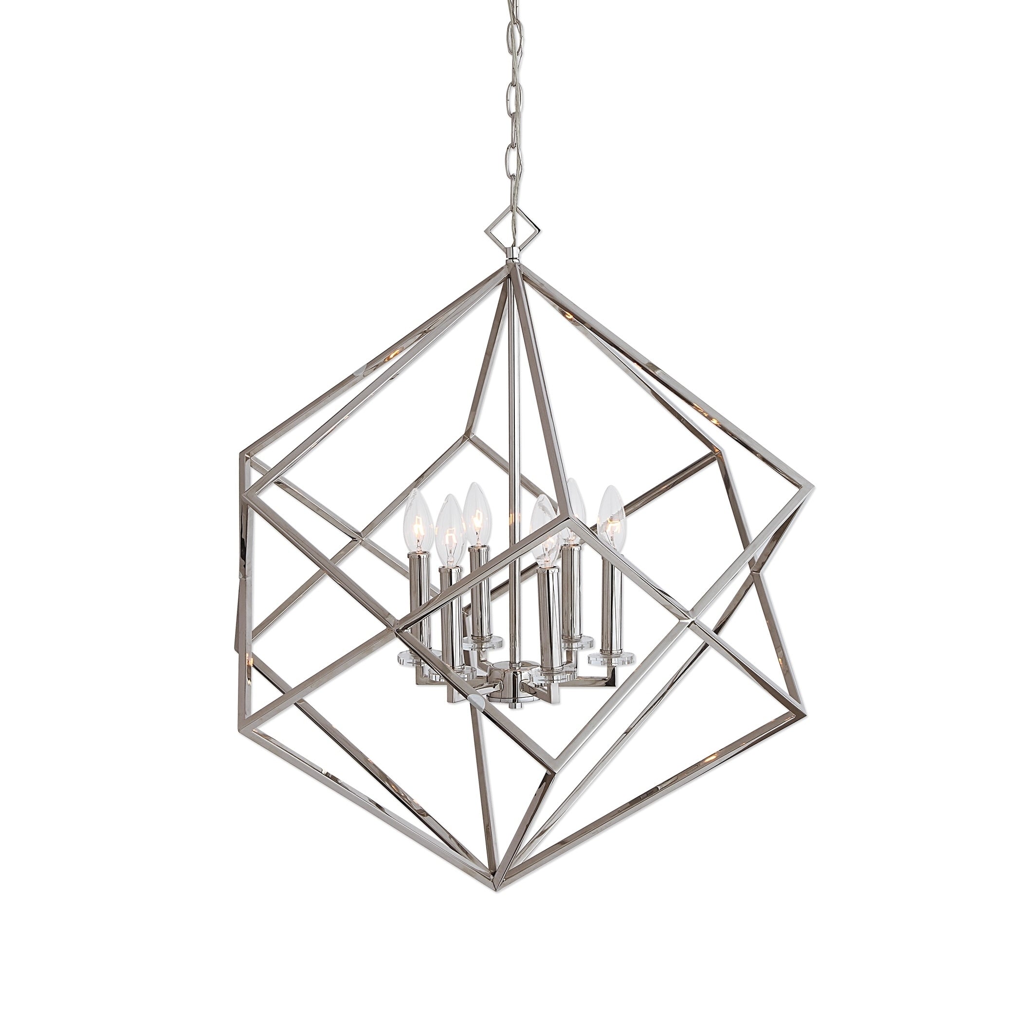Uttermost Euclid Polished Nickel 6 Light Pendant