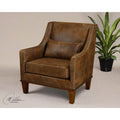 Uttermost 23030 Fabric Armchair With Pillow From The Clay Collection Weathered Hickory N A
