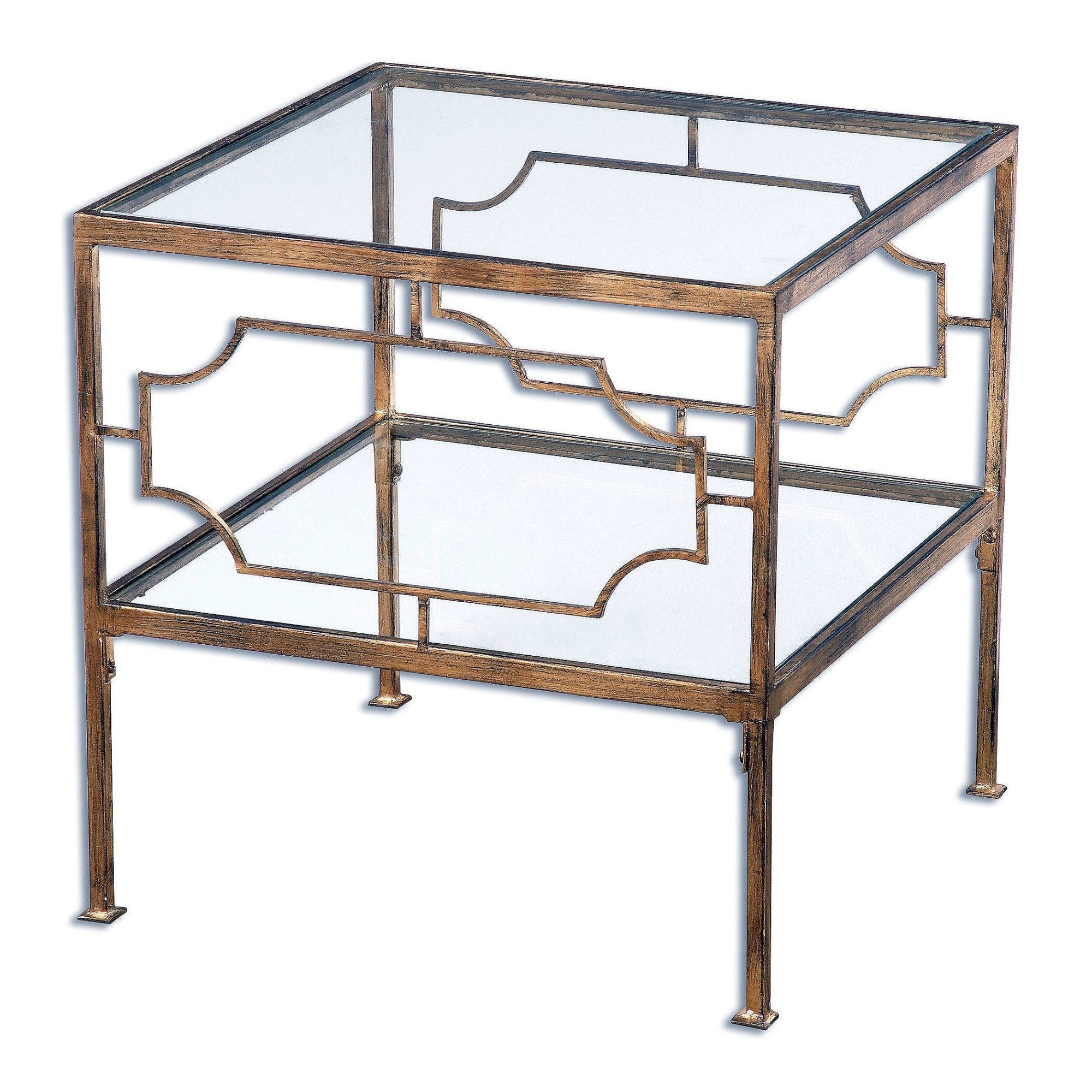 Uttermost 24477 Genell 20 X 19 Accent Table Gold Leaf