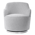 Uttermost 23529 Hobart 28 Wide Plywood And Stainless Steel Framed Fabric Upholstered Wingback Chair Light Gray