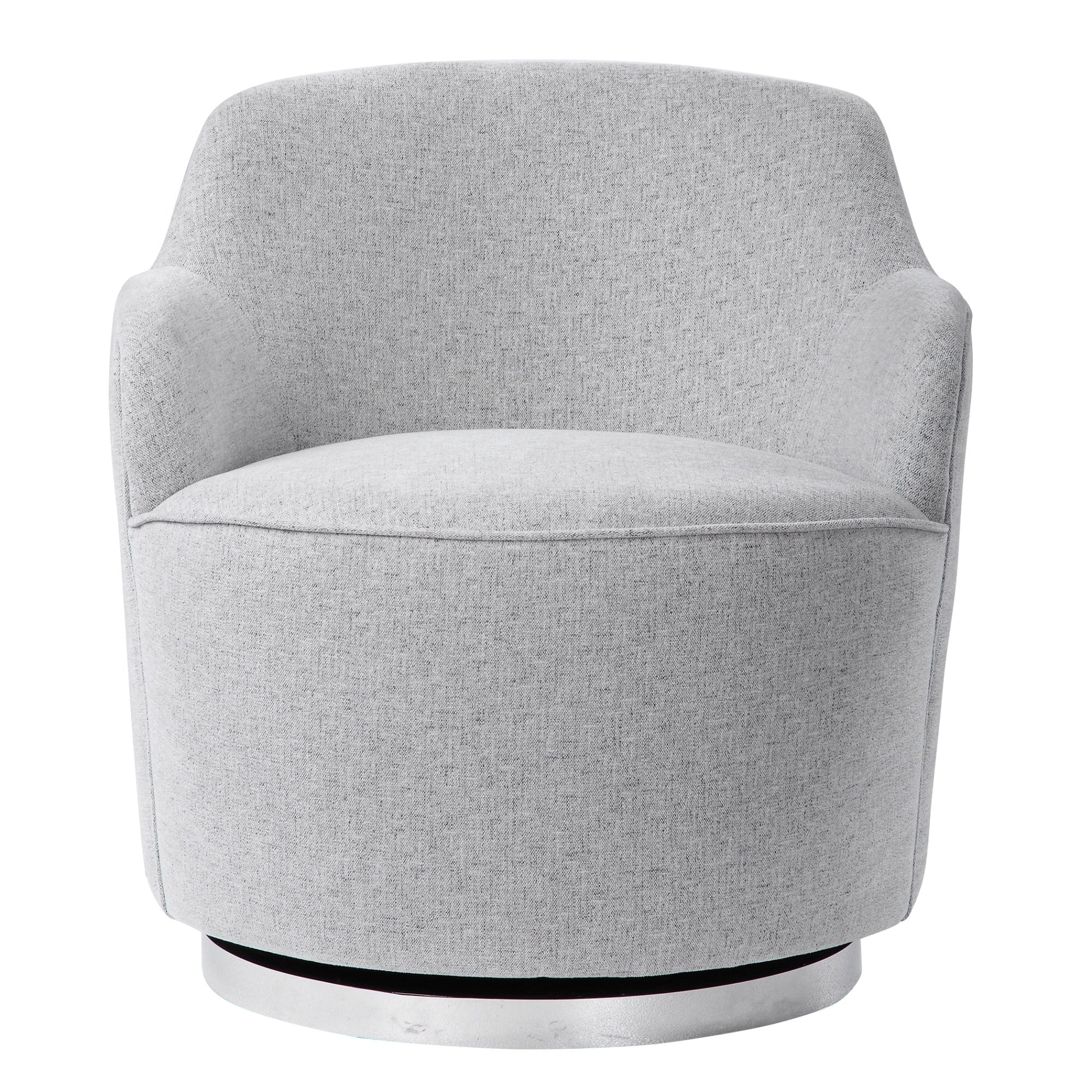 Uttermost 23529 Hobart 28 Wide Plywood And Stainless Steel Framed Fabric Upholstered Wingback Chair Light Gray