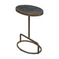 Uttermost Jessenia 12 Wide Marble Top Metal Pedestal Table Bluestone