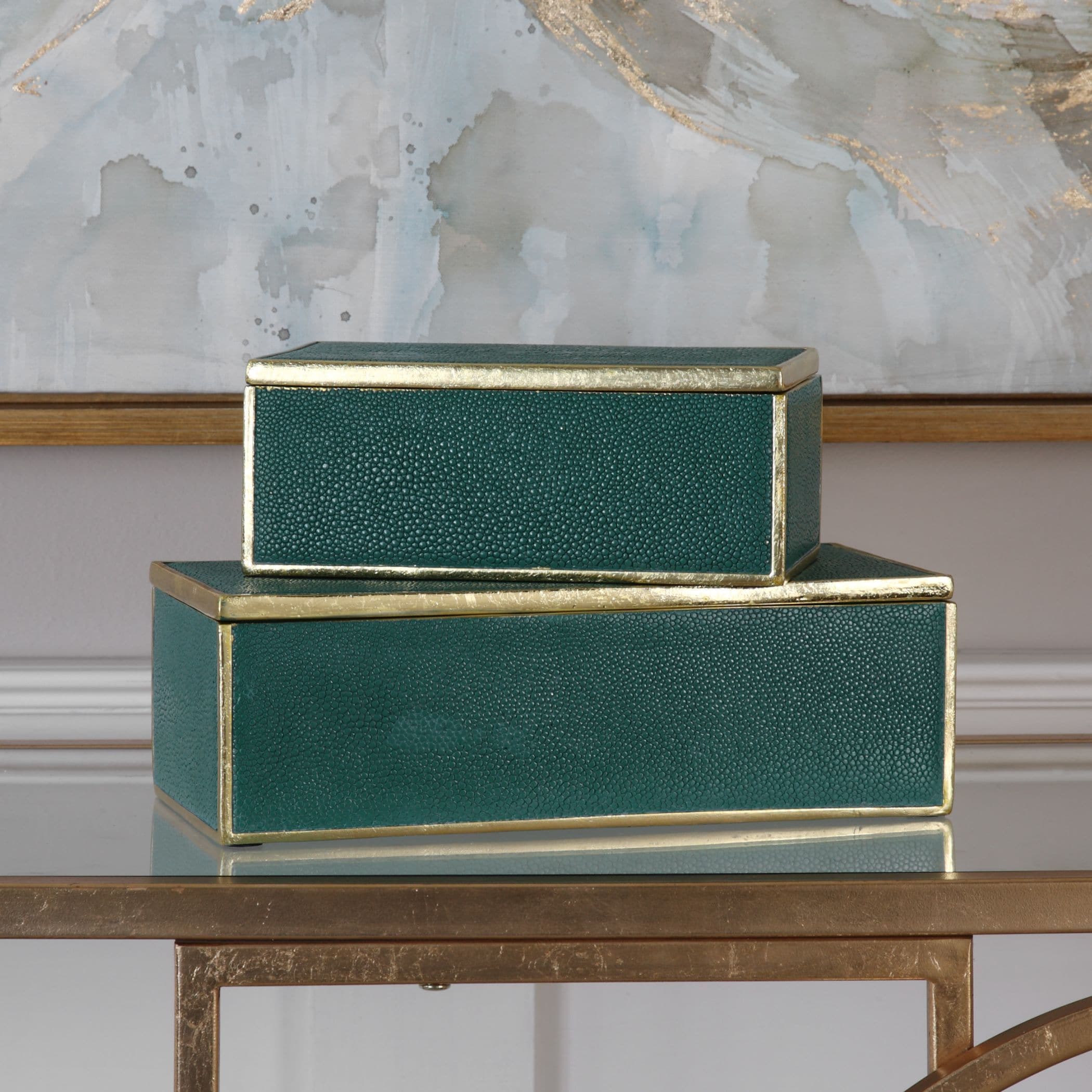 Uttermost Karis Emerald Green Boxes Set Of 2
