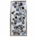 Uttermost 04205 Kella 28 1 2 X 58 1 2 Patterns And Designs Shadow Box On Paper Antiqued Silver Leaf Blue