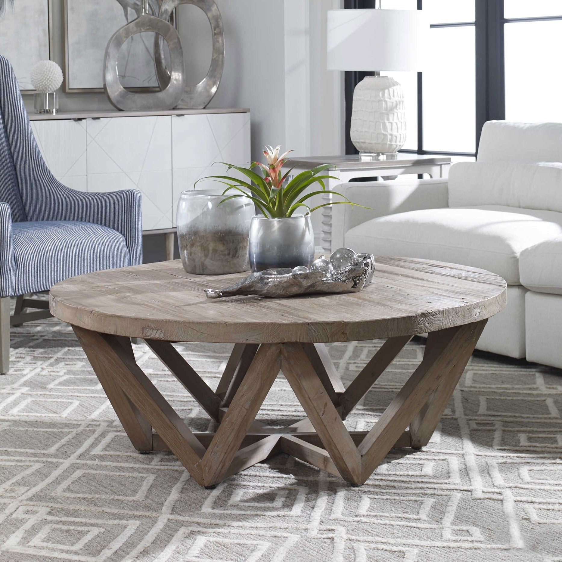 Uttermost 24928 Kendry 48 Diameter Java Wood Coffee Table Natural Brown