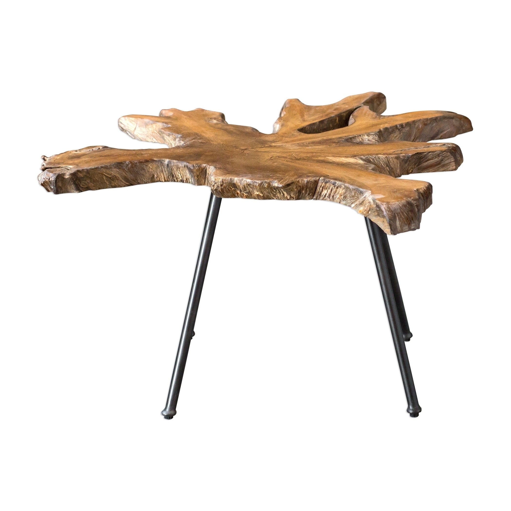 Uttermost Kravitz Aged Black And Natural Accent Table