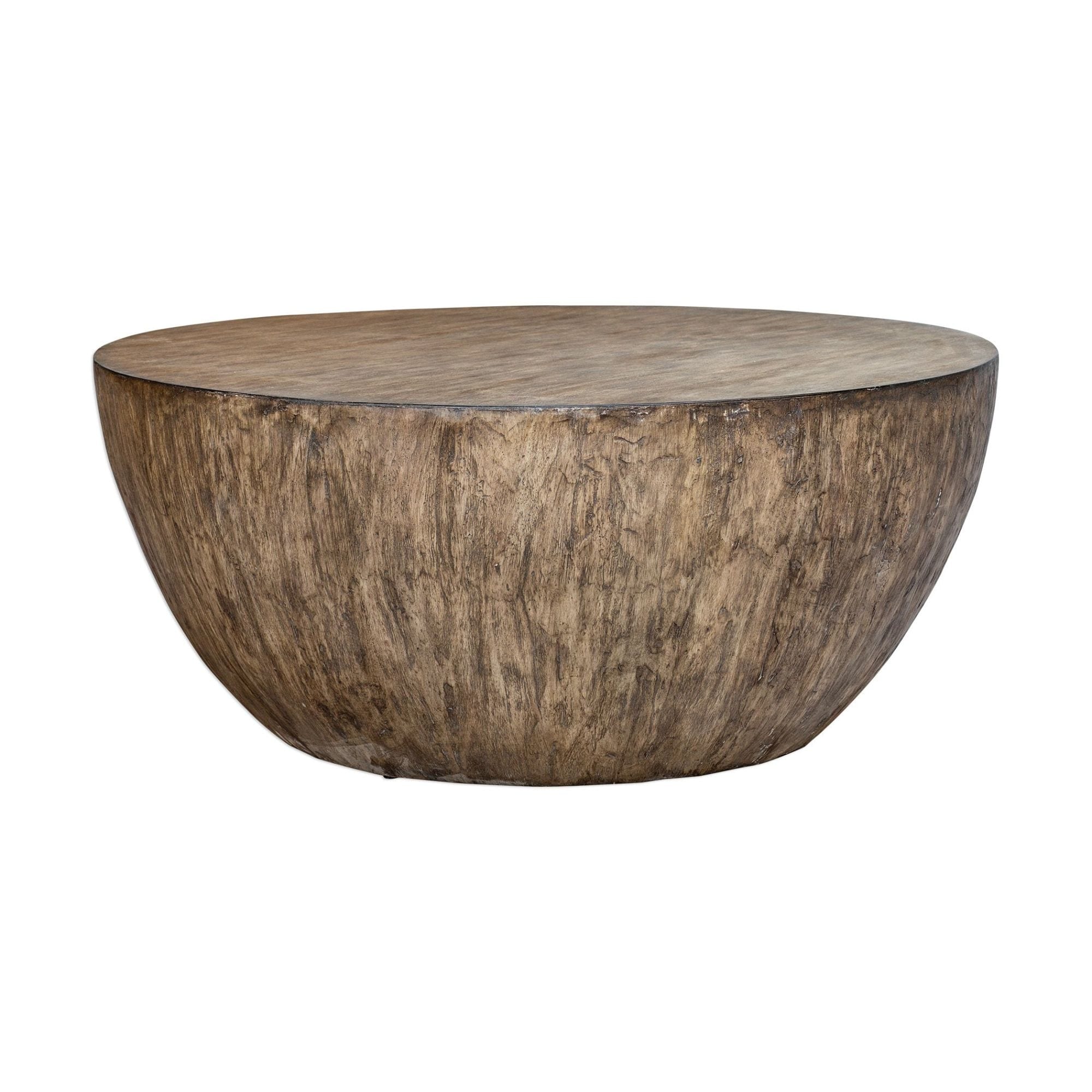 Uttermost 25433 Lark 42 Diameter Round Java Wood Coffee Table Aged Walnut