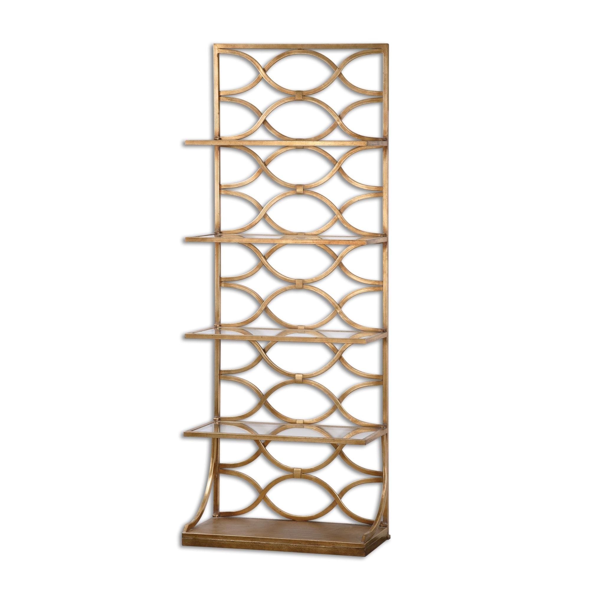 Uttermost 24447 Lashaya Shelf Designed By Grace Feyock Lustrous Gold Leaf