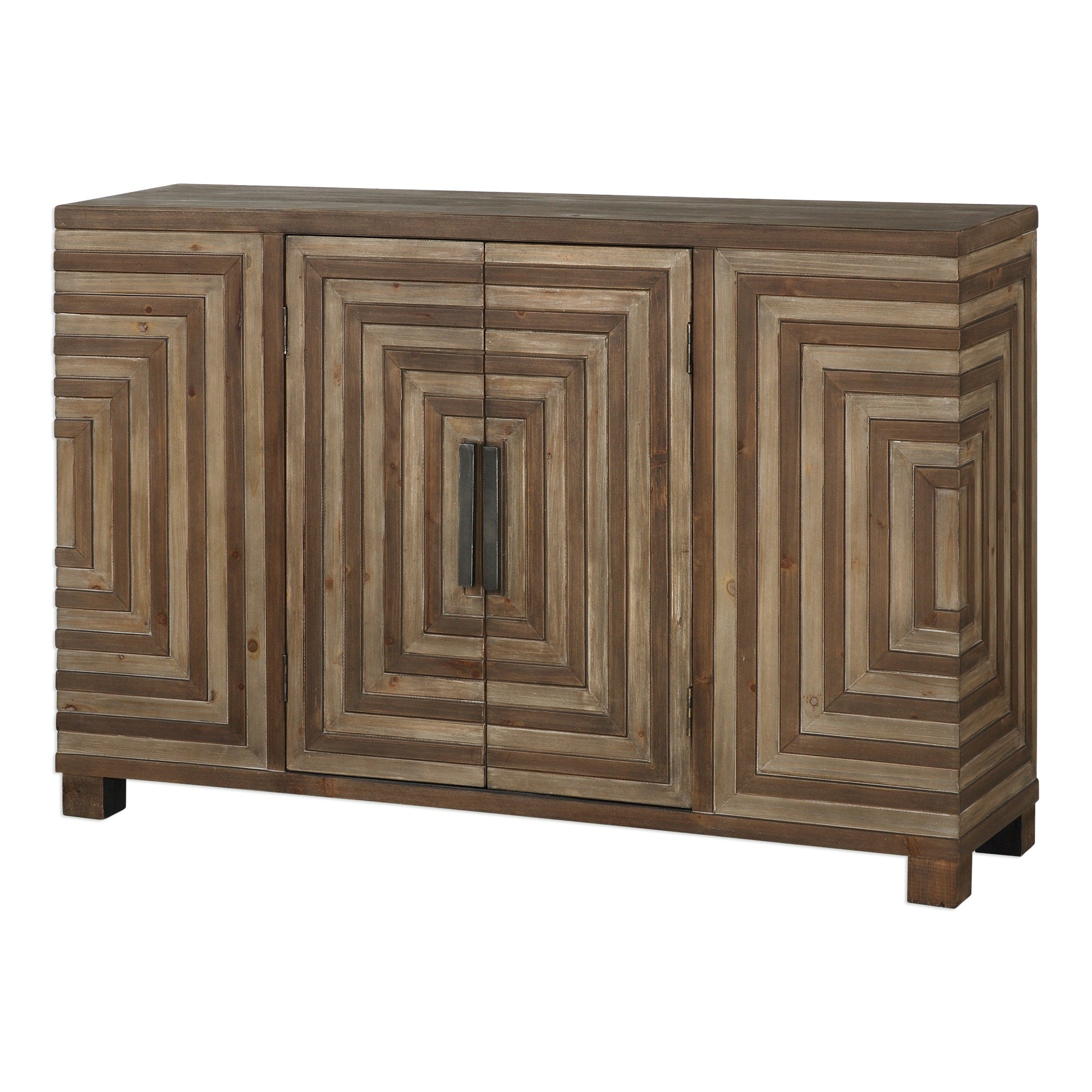 Uttermost Layton Two Tone Geometric Console Cabinet