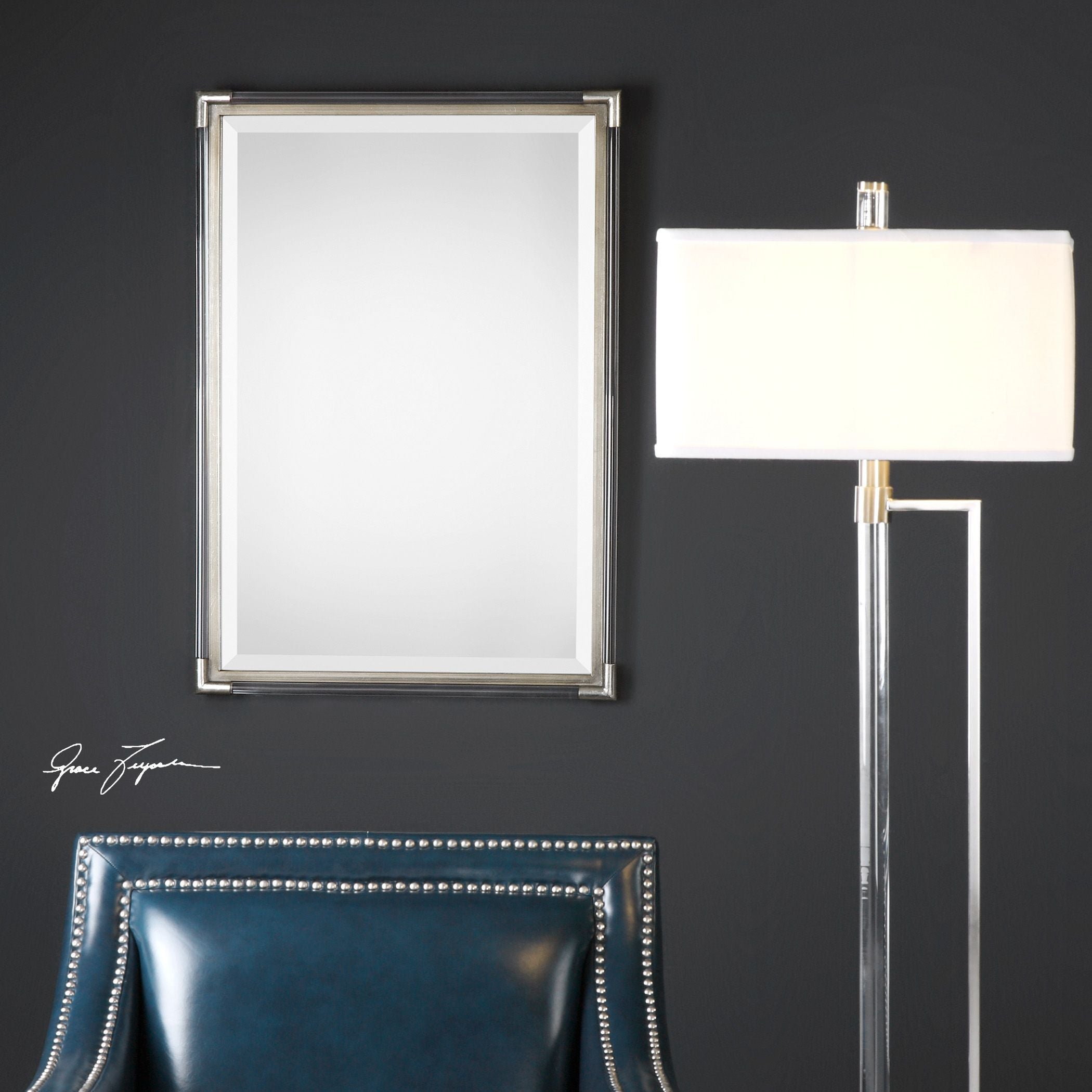 Uttermost Mackai Metallic Silver Mirror 22.875X32.75X1.375