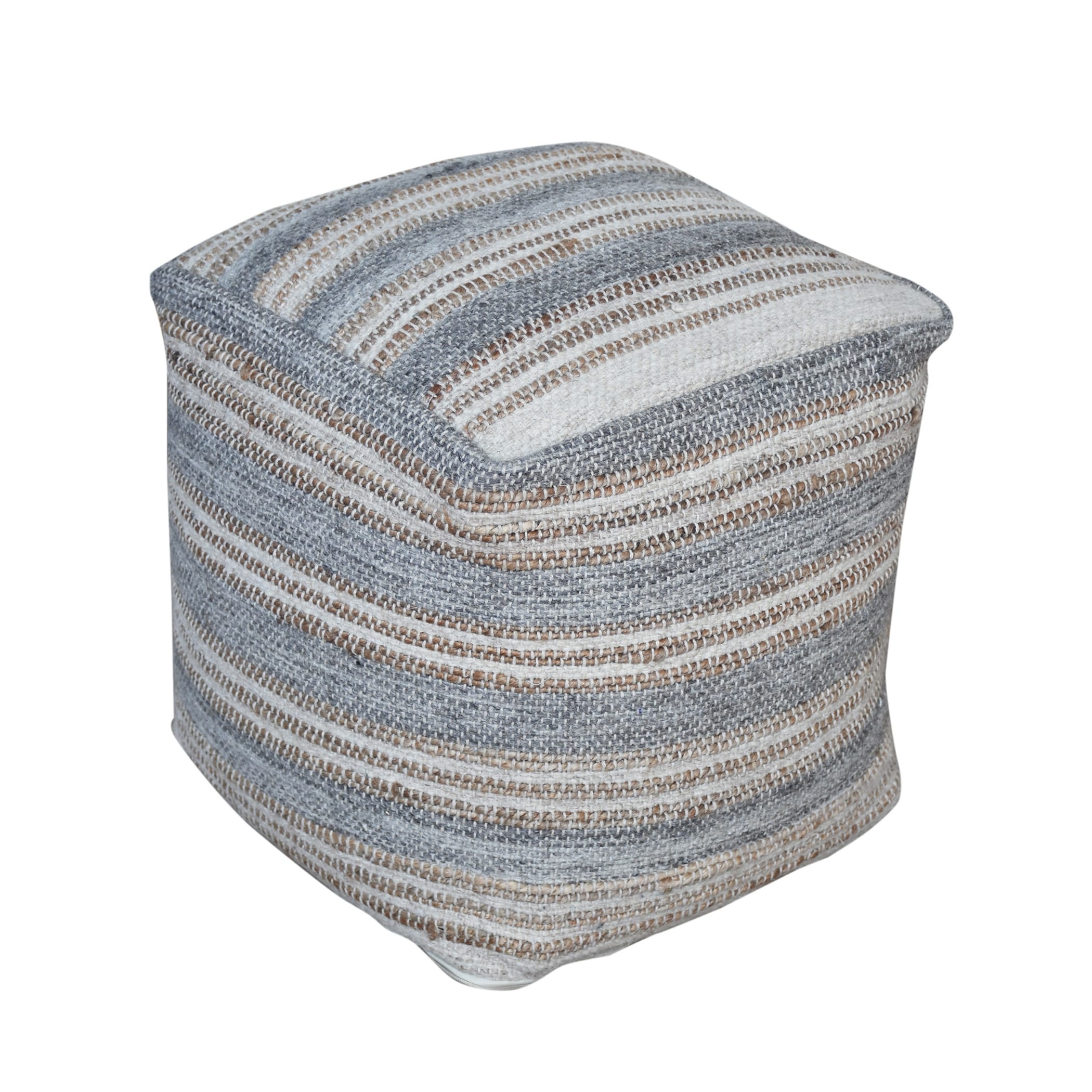Uttermost Mesick Handwoven Grey Pouf