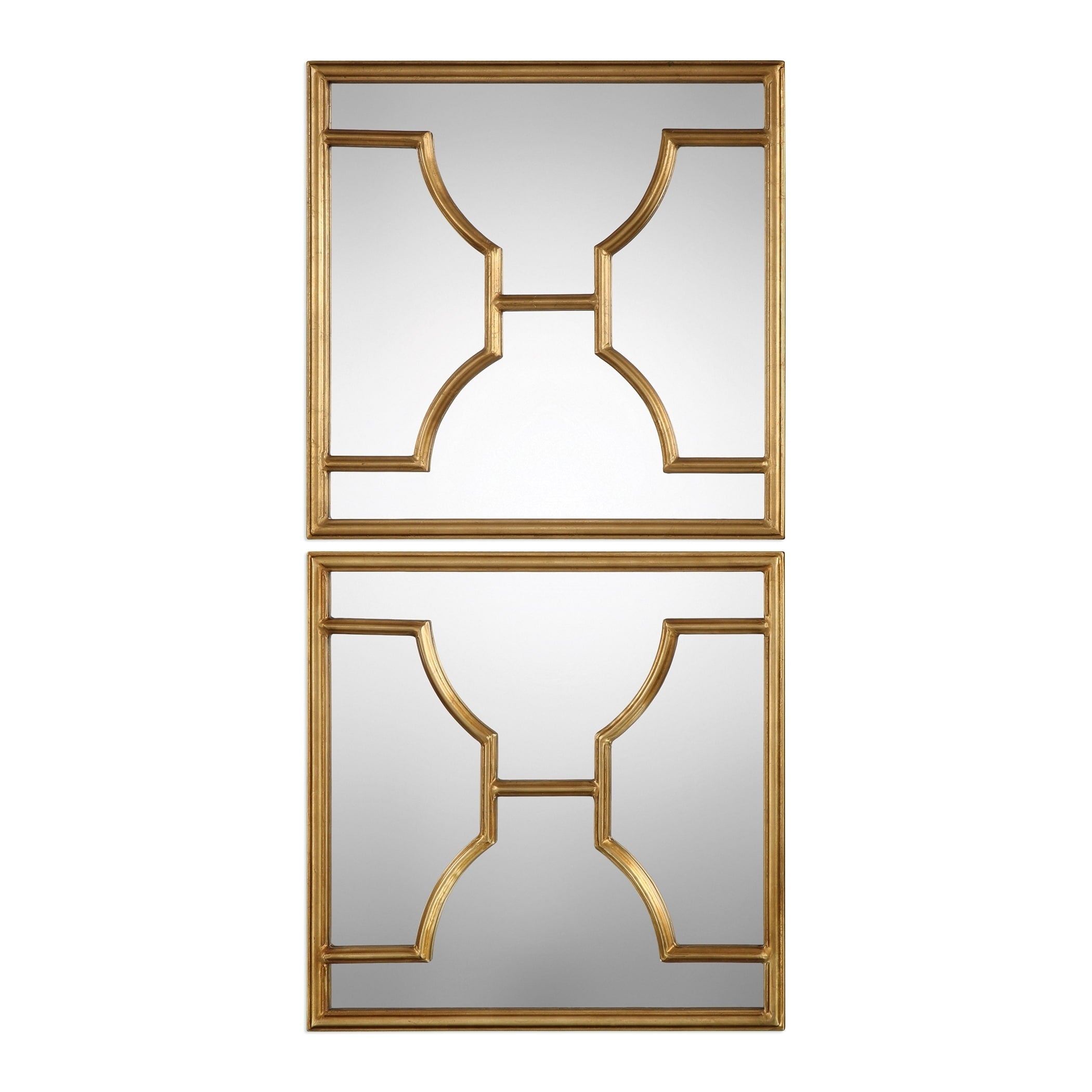 Uttermost Misa Antiqued Gold Leaf Mirror Set Of 2 Antique Silver 24X24X1.125