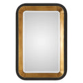Uttermost 09301 Niva 28 Inch Wide Rectangular Framed Beveled Mirror By David Fri Antiqued Metallic Gold Leaf