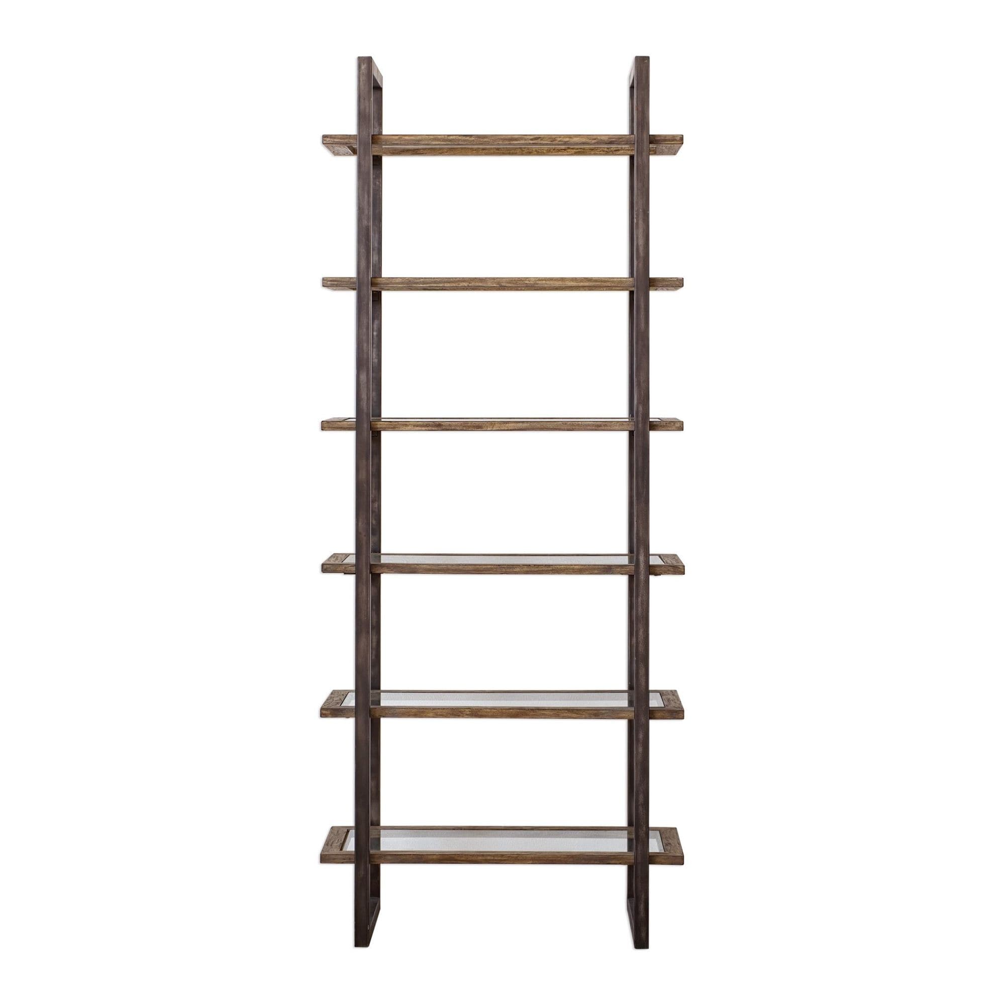 Uttermost 25440 Olwyn 36 Wide 6 Shelf Iron Shelving Unit Aged Steel