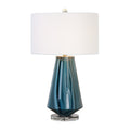 Uttermost Pescara Teal Gray Glass Lamp