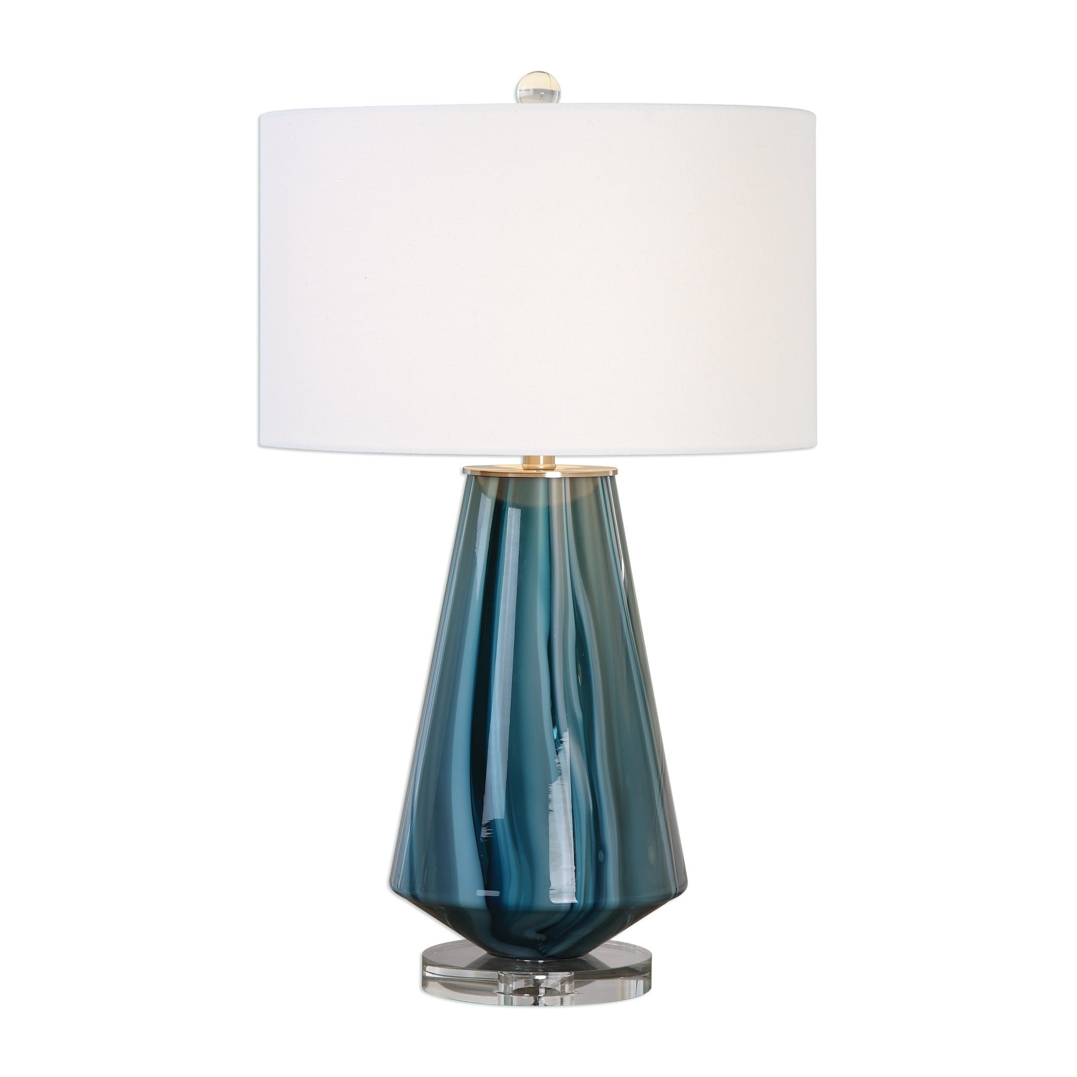 Uttermost Pescara Teal Gray Glass Lamp