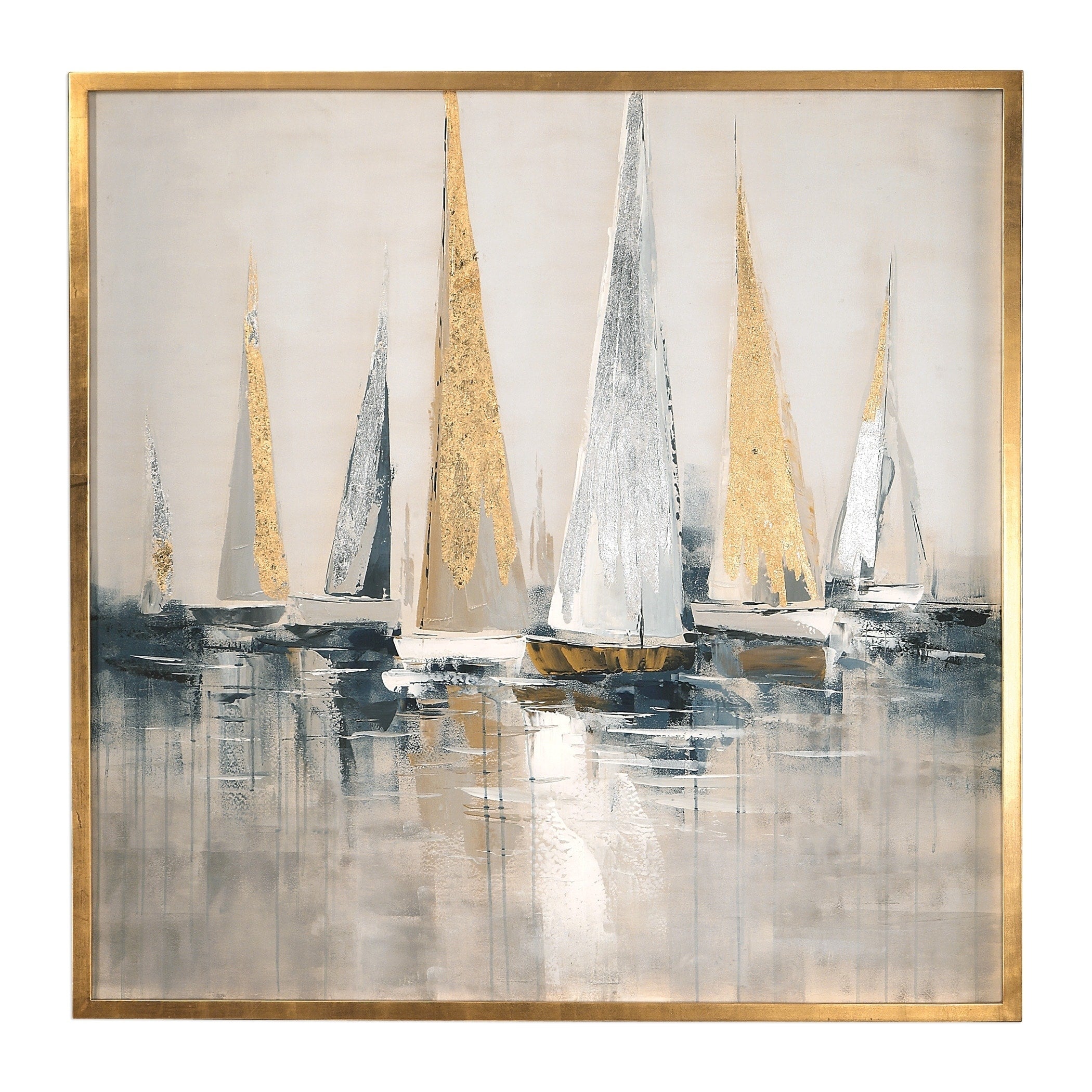 Uttermost Regatta Nautical Art Grey Blue Silver