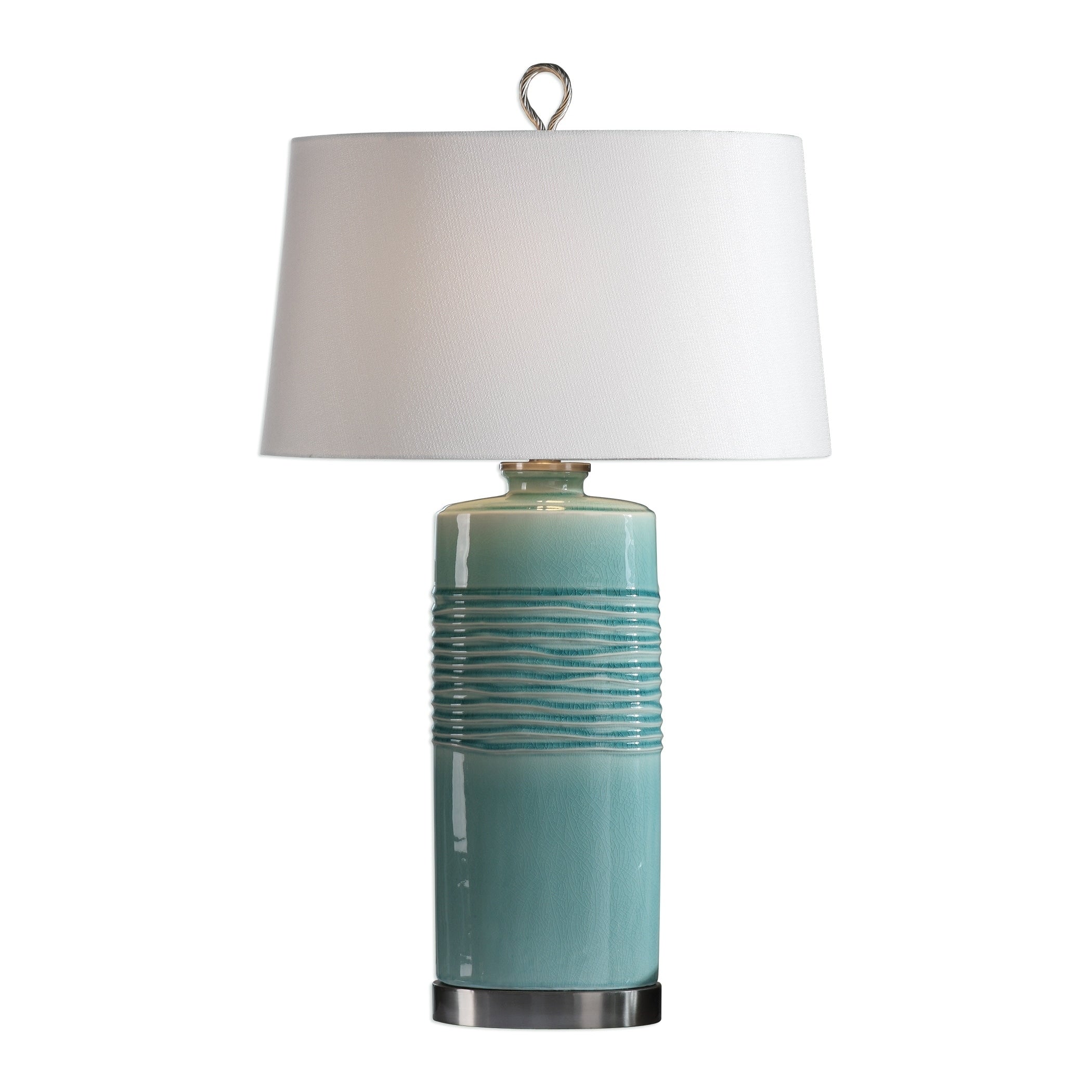 Uttermost Rila Distressed Teal 1 Light Table Lamp