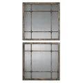 Uttermost Saragano Slate Blue Square Mirrors Set Of 2 19X19X1