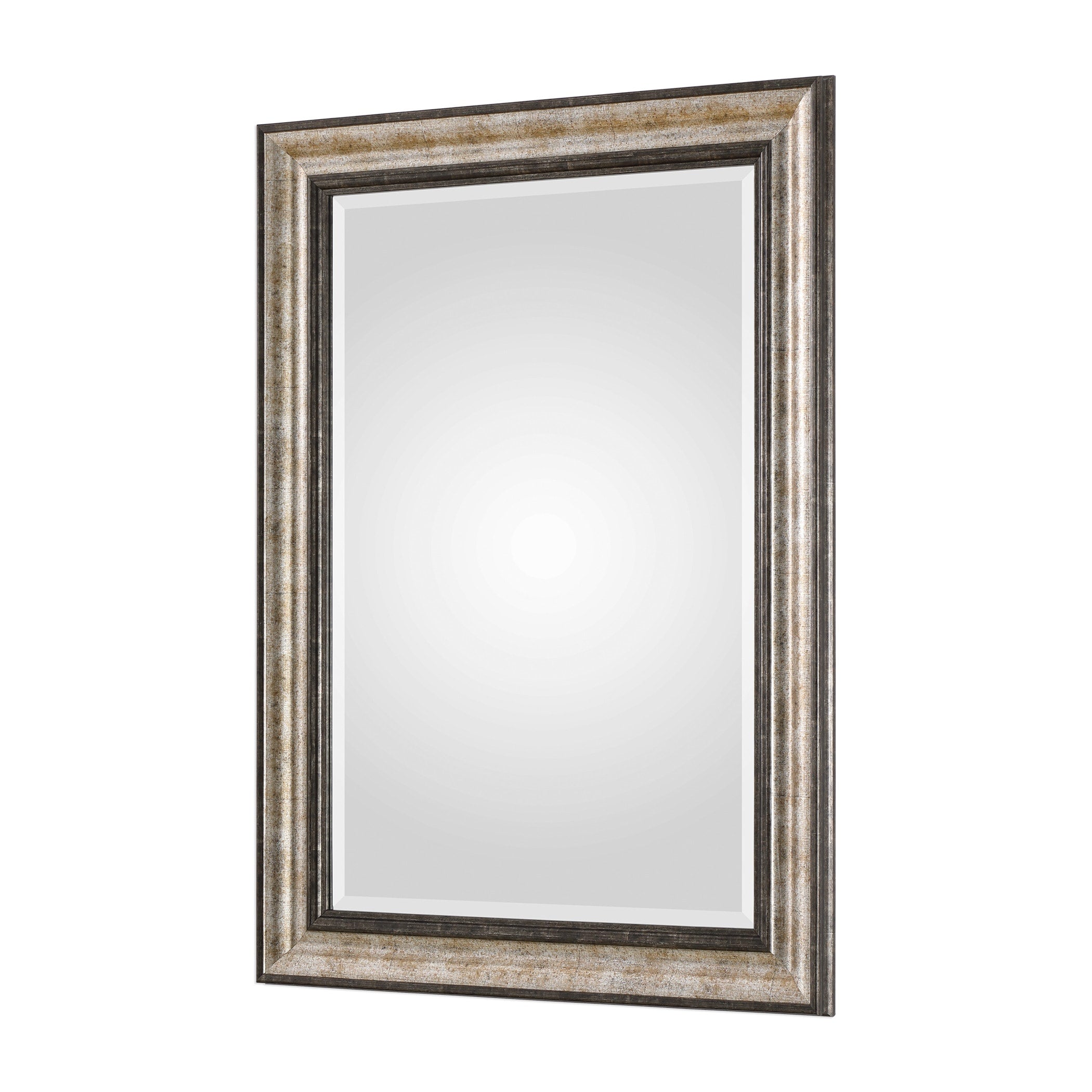 Uttermost Shefford Antiqued Silvertone Mirror Bronze Silver 31X43X1.625