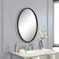 Uttermost 01101 B Sherise Oval Beveled Mirror With Beaded Frame Oil Rubbed Bronze