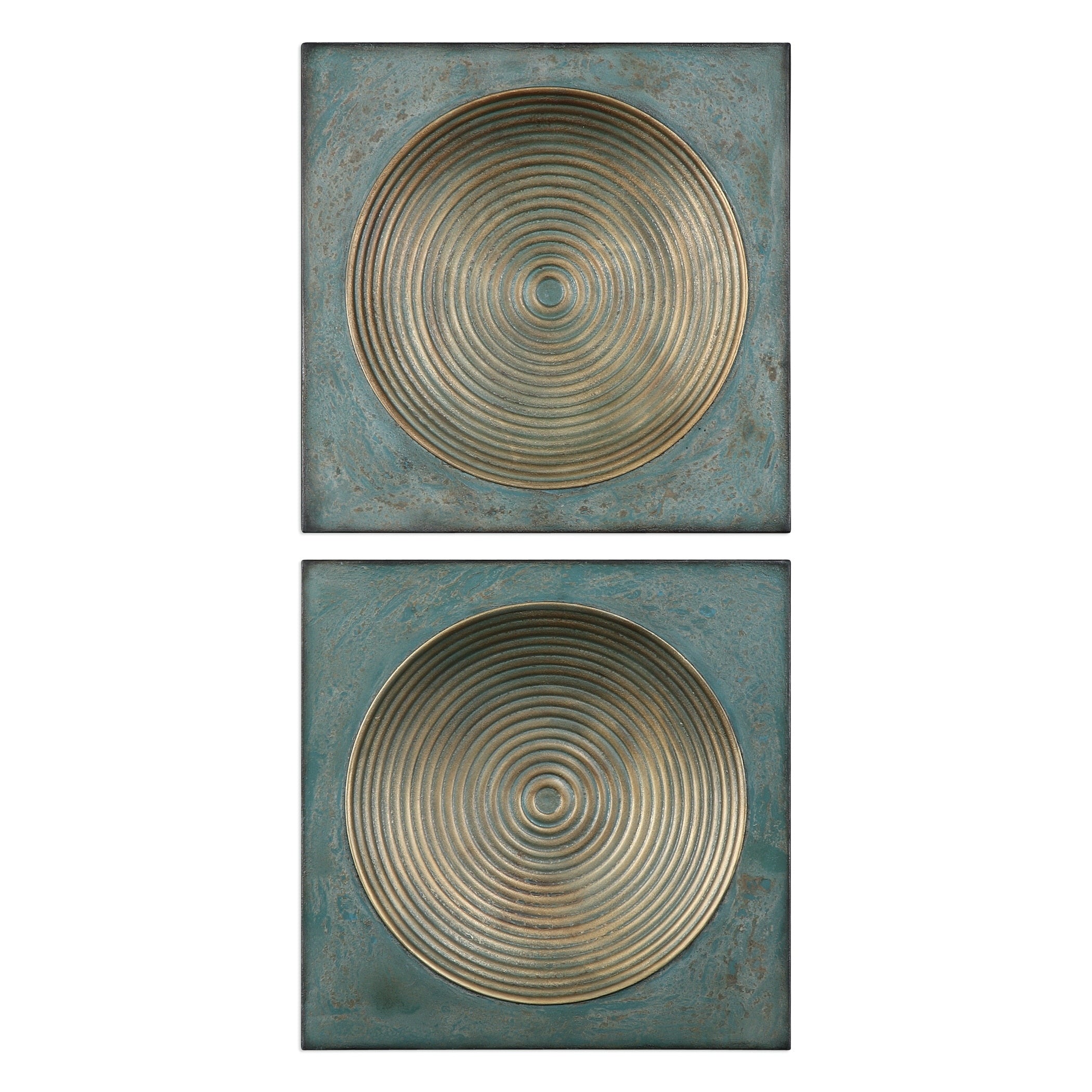 Uttermost Sybil Antique Gold Squares Set Of 2 20 X 20