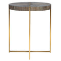 Uttermost 25371 Taja 20 Diameter Acacia Veneer Top Stainless Steel Dark Walnut