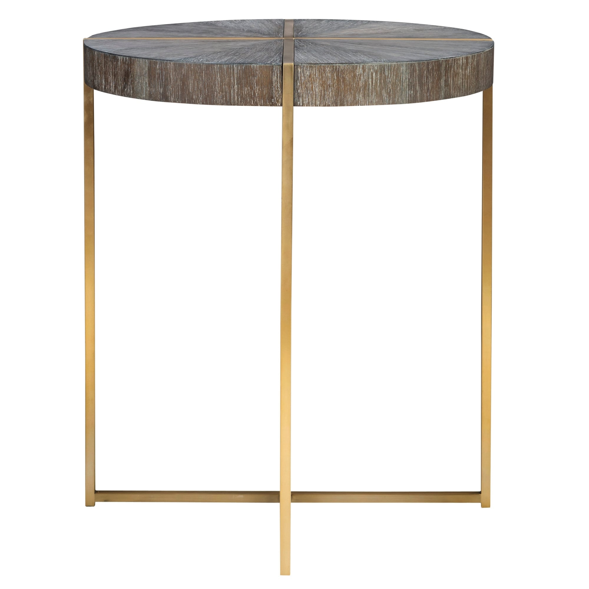 Uttermost 25371 Taja 20 Diameter Acacia Veneer Top Stainless Steel Dark Walnut