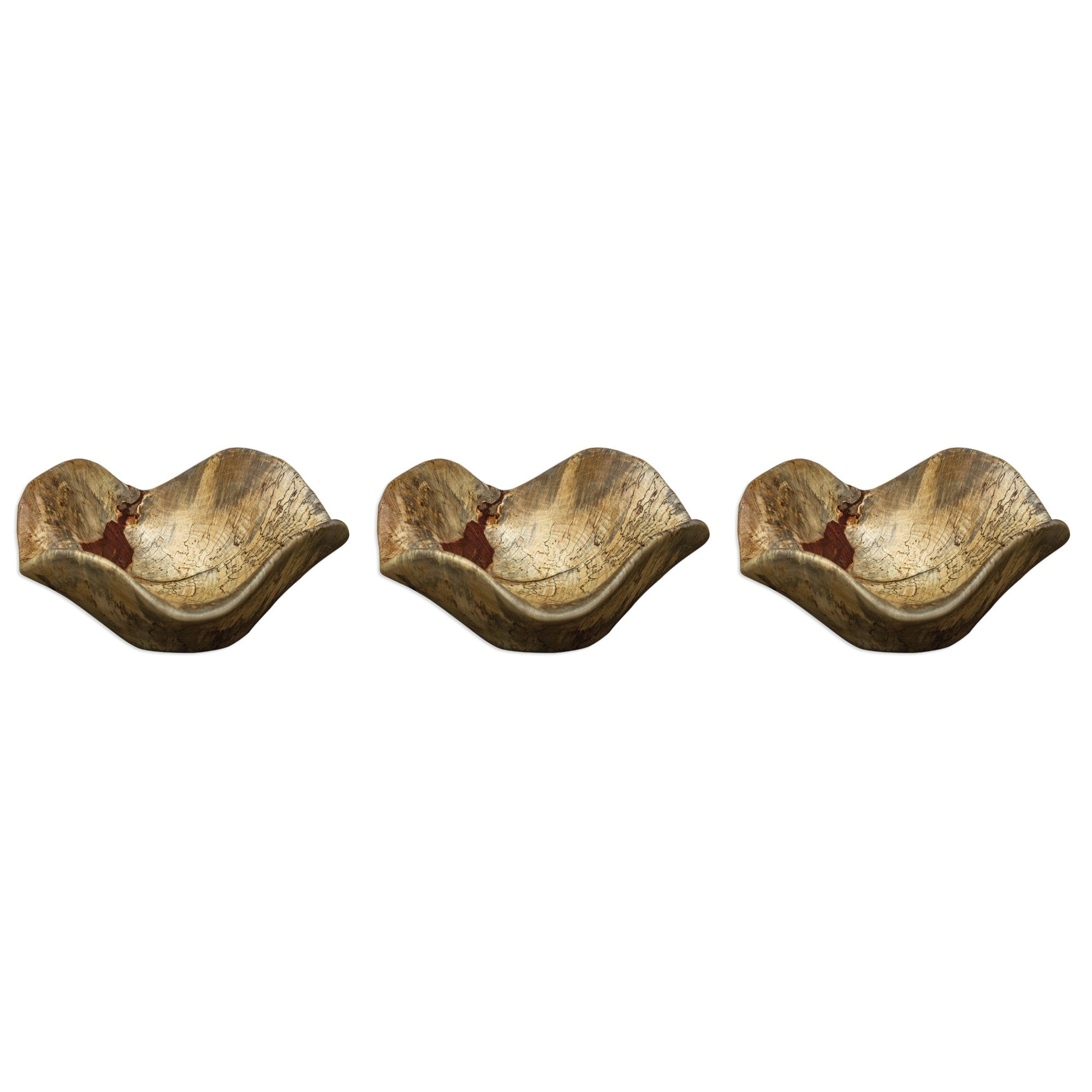 Uttermost 04107 Tamarine Three Piece Wall Sculpture Set Salted Tamarind