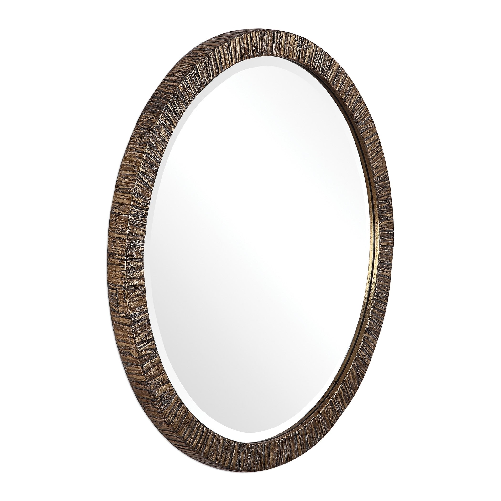 Uttermost Wayde Gold Bark Round Mirror 30X30X1.5