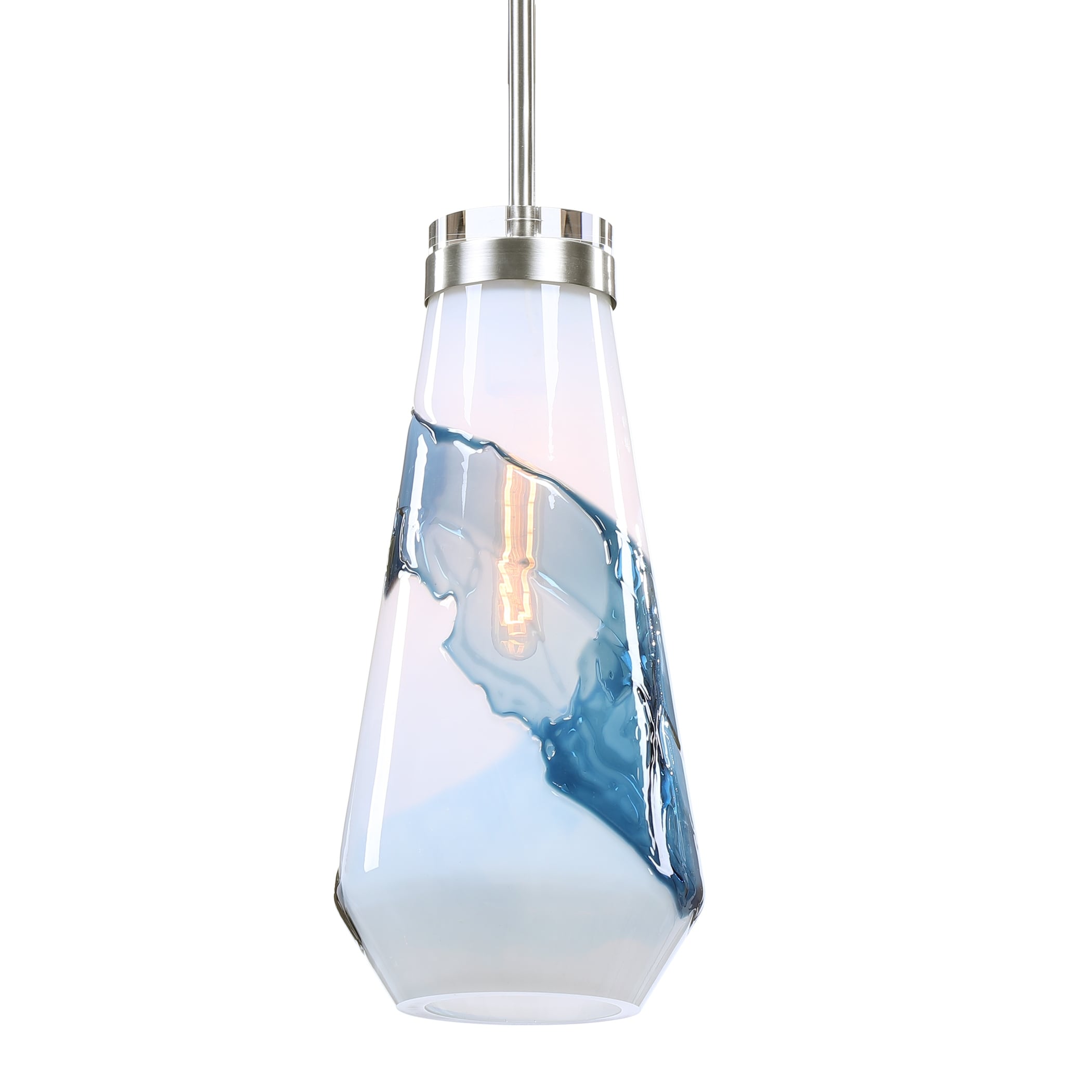 Uttermost Windswept Blue And White 1 Light Mini Pendant