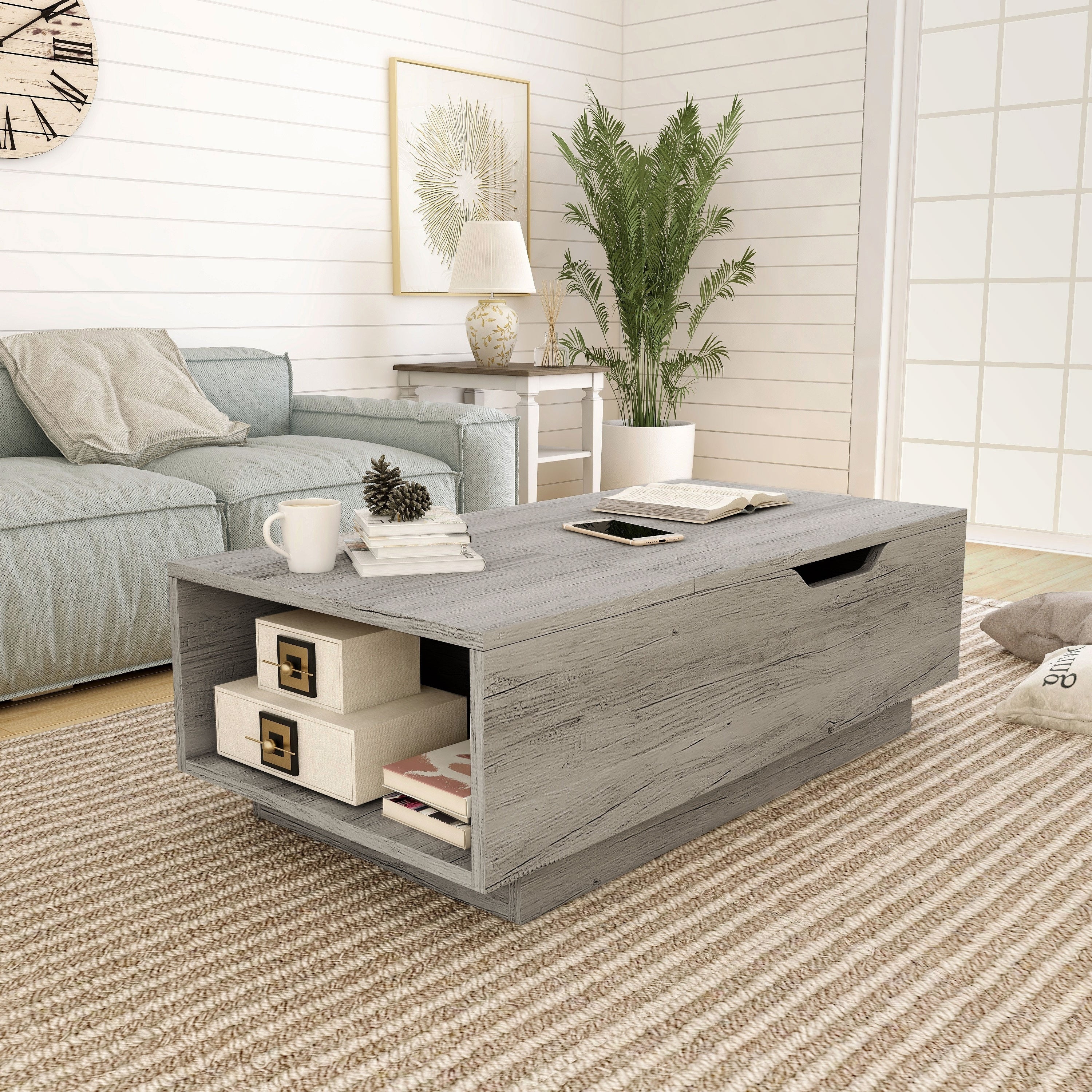 Furniture Of America Hernan Distressed Lift Top Coffee Table