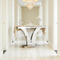 V Shaped Design Hall Table Mirrored Side Table Console Table