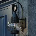 Chatham 1 Light Black Coastal Outdoor Wall Lantern Clear Glass 10 In W X 18 In H X 11 In D