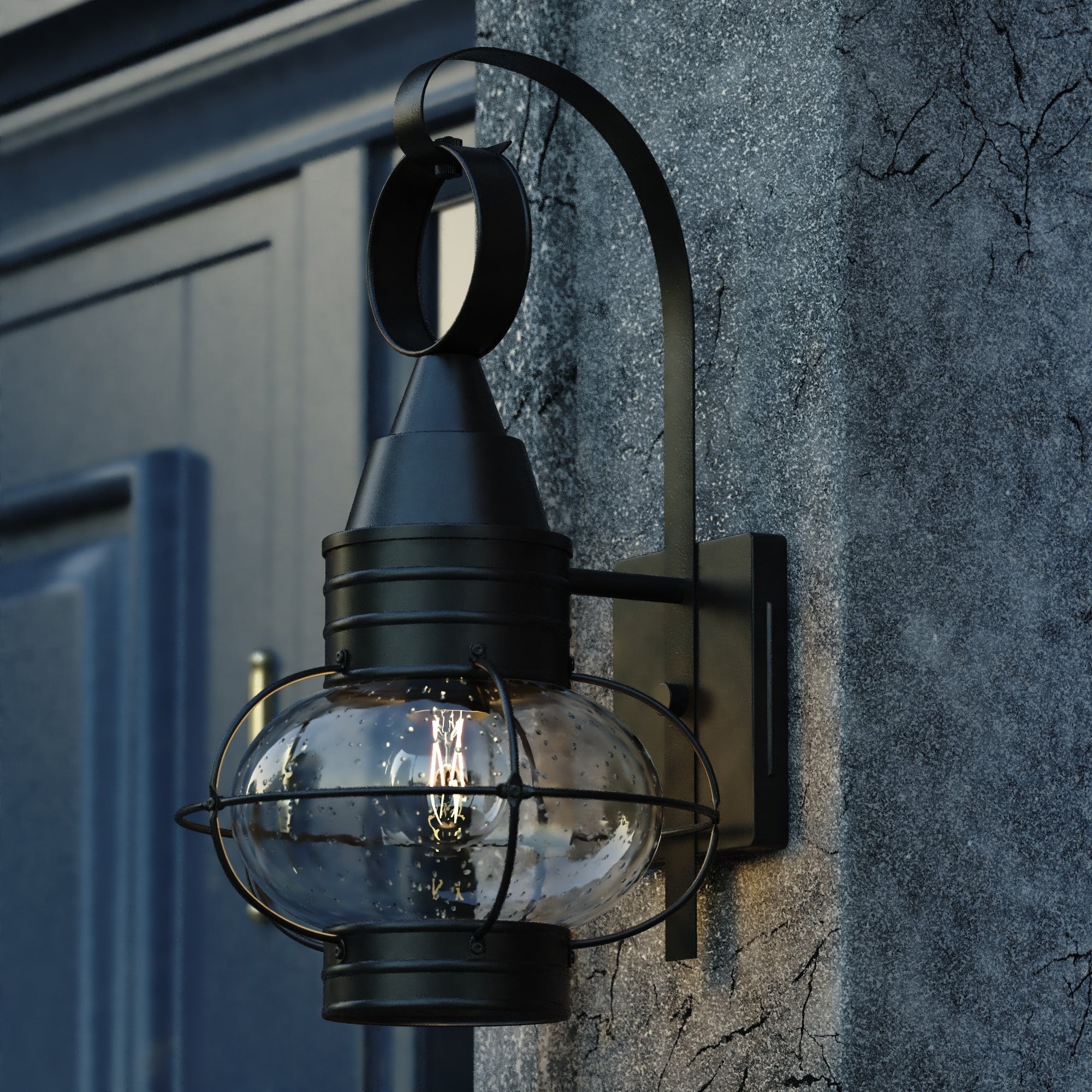 Chatham 1 Light Black Coastal Outdoor Wall Lantern Clear Glass 10 In W X 18 In H X 11 In D