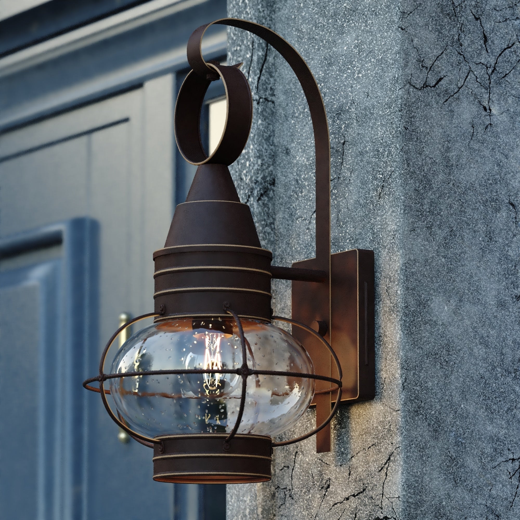 Chatham 1 Light Bronze Coastal Outdoor Wall Lantern Clear Glass 10 In W X 18 In H X 11 In D