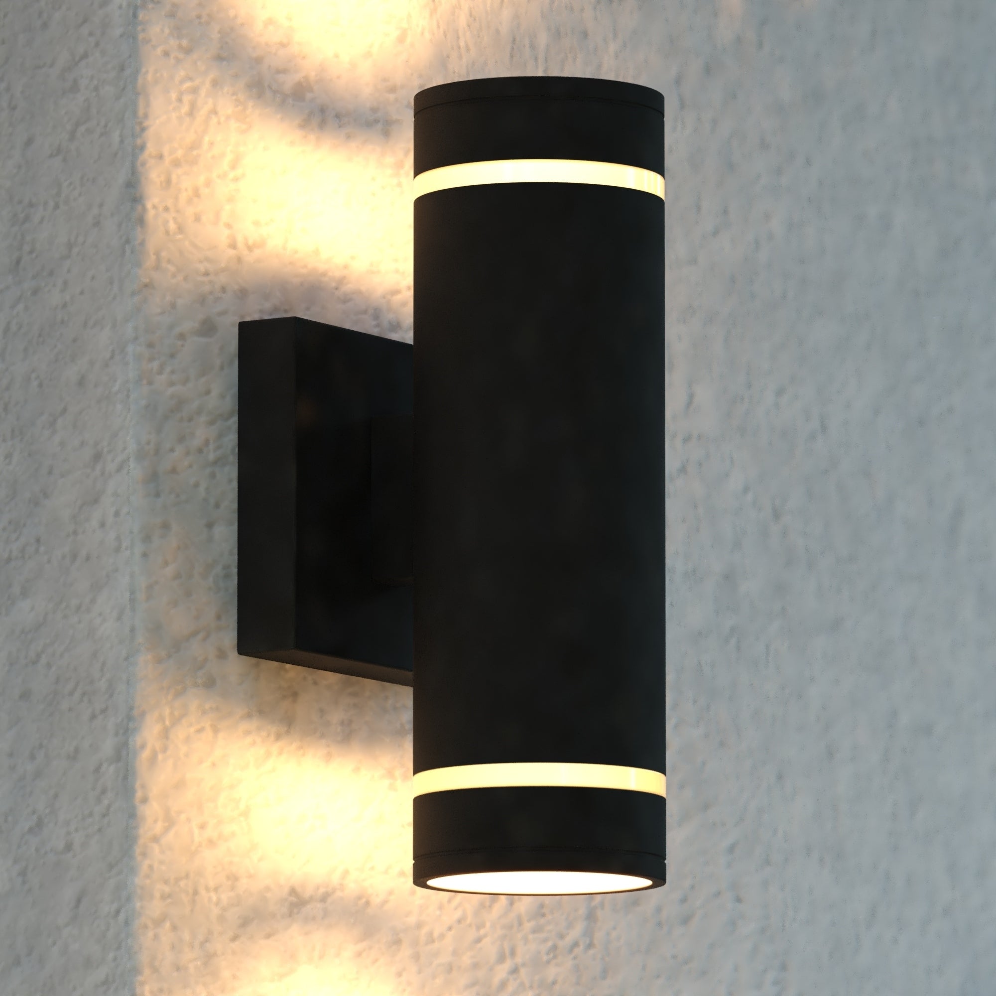 Vaxcel Chiasso 2 Light Outdoor Wall Sconce Rust Resistant Aluminum Up Down Lighting Integrated Led