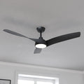 Vaxcel Crest Hill 56 In. Matte Black Indoor Ceiling Fan Dimmable Integrated Led Light Kit Remote Control Dc Motor