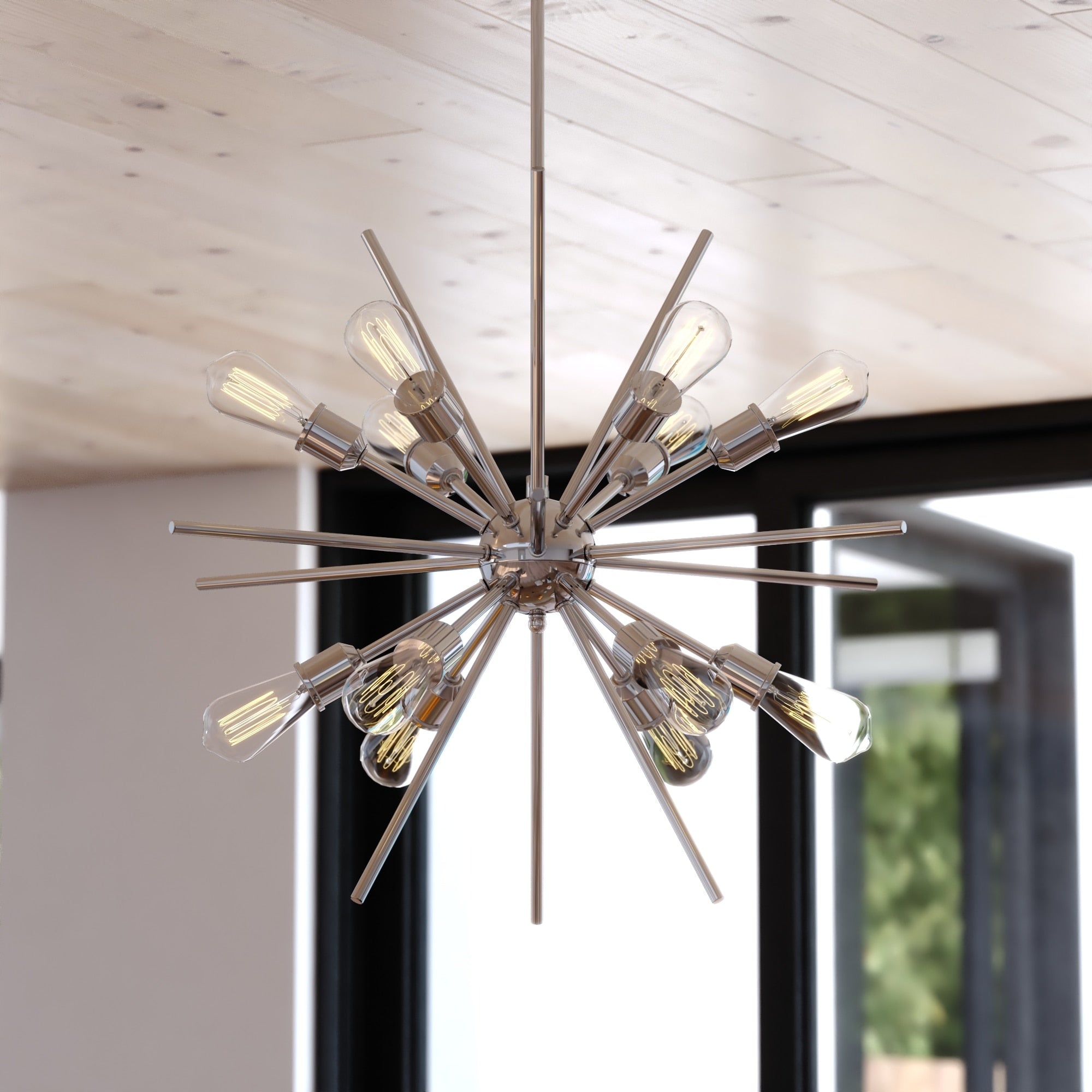 Vaxcel Estelle Mid Century Modern Sputnik Pendant Adjustable Height Hanging Ceiling Fixture For Dining Table