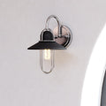 Vaxcel Galena Matte Black And Satin Nickel Nautical Coastal Bathroom Vanity Lighting Fixture Steel Cage Wall Sconce