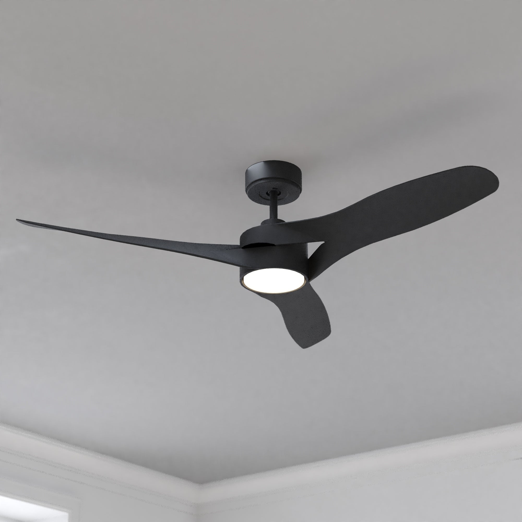 Vaxcel Winnetka 52 In. Black Indoor Ceiling Fan With Black Blades Integrated Led Light Kit Remote Control Dc Motor