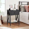 Vecelo 1 Drawer Side Table With Shelf Modern 11X19X24
