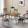 Vecelo Dinning Set Mdf Panel Dinng Table And Chairs 1 4 Set