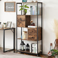 Vecelo Industrial Wooden 4 Shelf Bookcase Storage Shelf 62 31 12