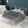 Premium Graceful Scroll Black Iron Metal Bed By Vecelo