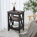 Vecelo 3 Tier Nightstand Bedside Table Sofa Table End Table X Frame